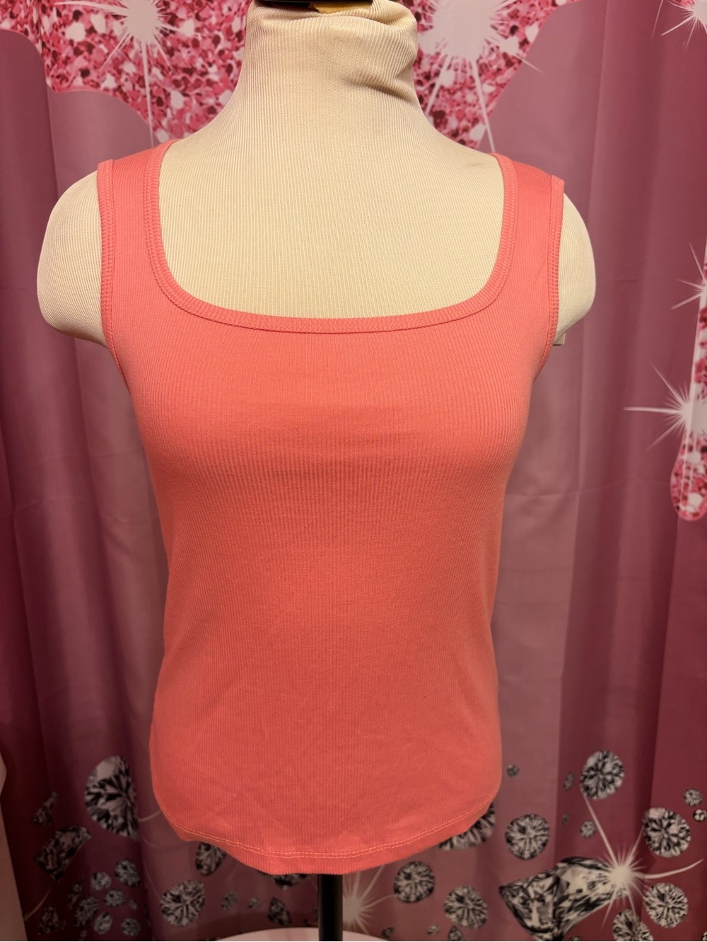 a new day Coral Square Neck Ribbed Tank Top - Women